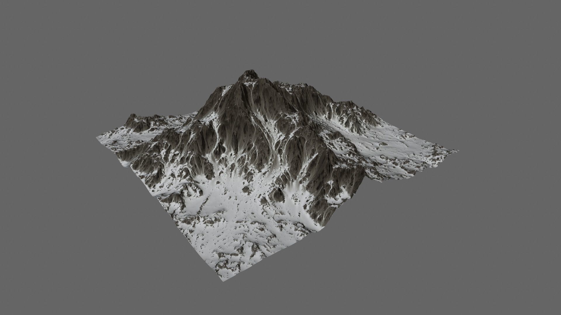 Snow Mountain Low-poly 3D model_13