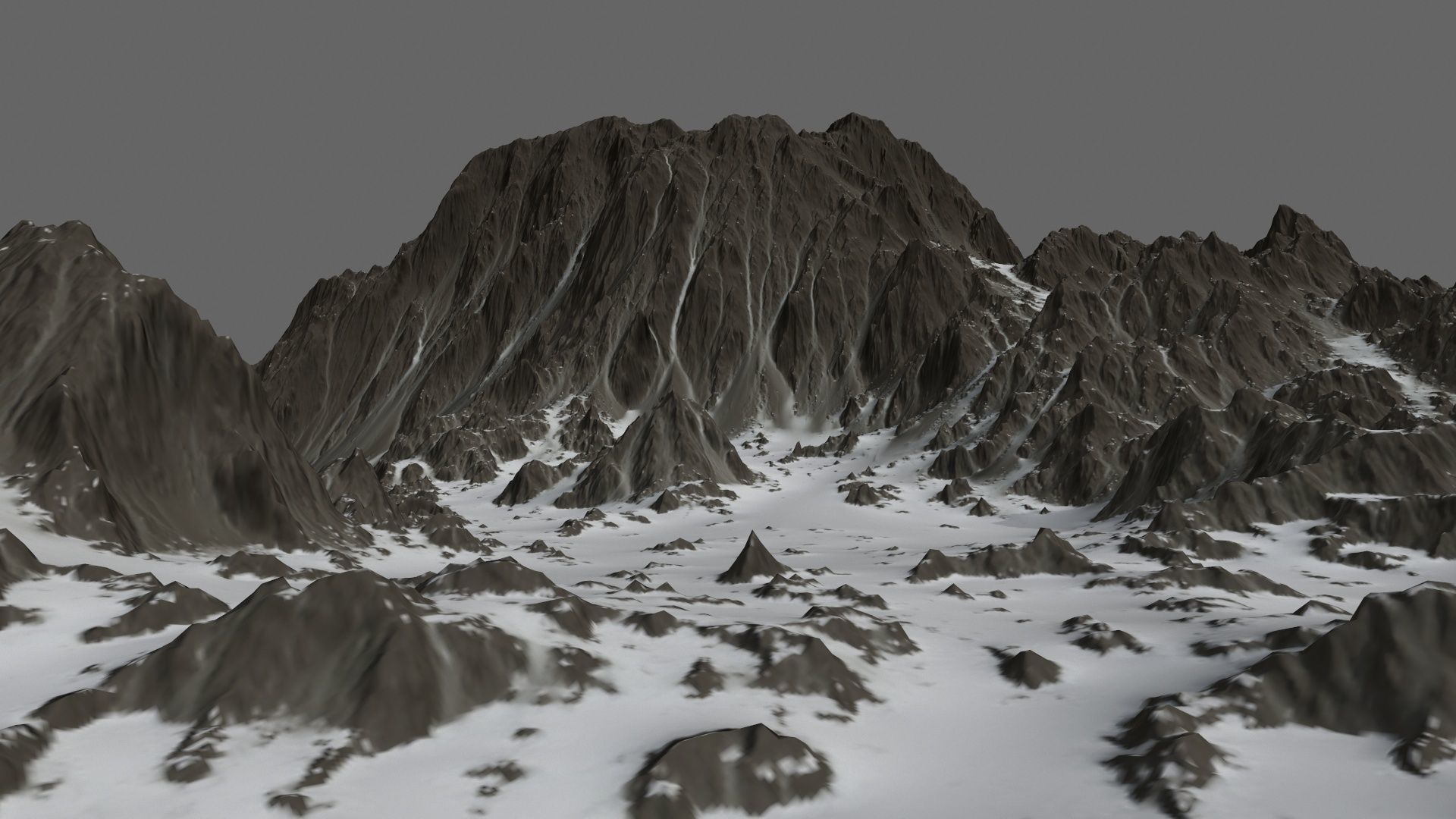 Snow Mountain Low-poly 3D model_5
