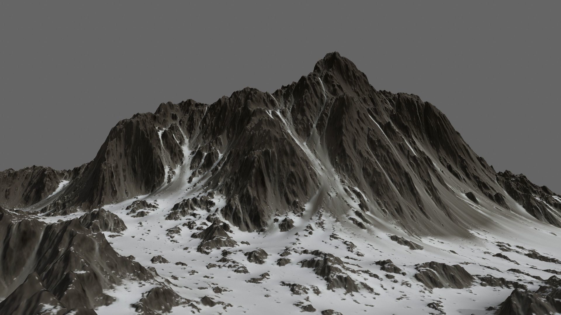 Snow Mountain Low-poly 3D model_3