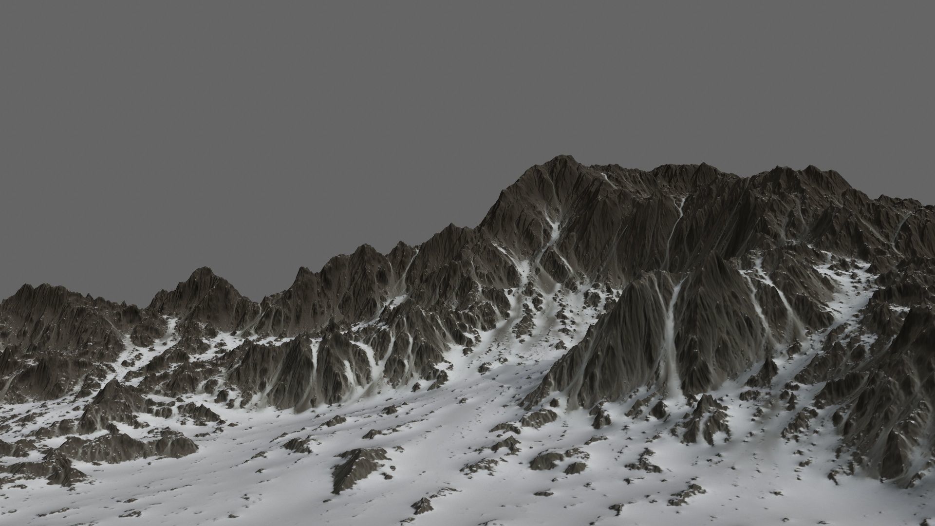 Snow Mountain Low-poly 3D model_1