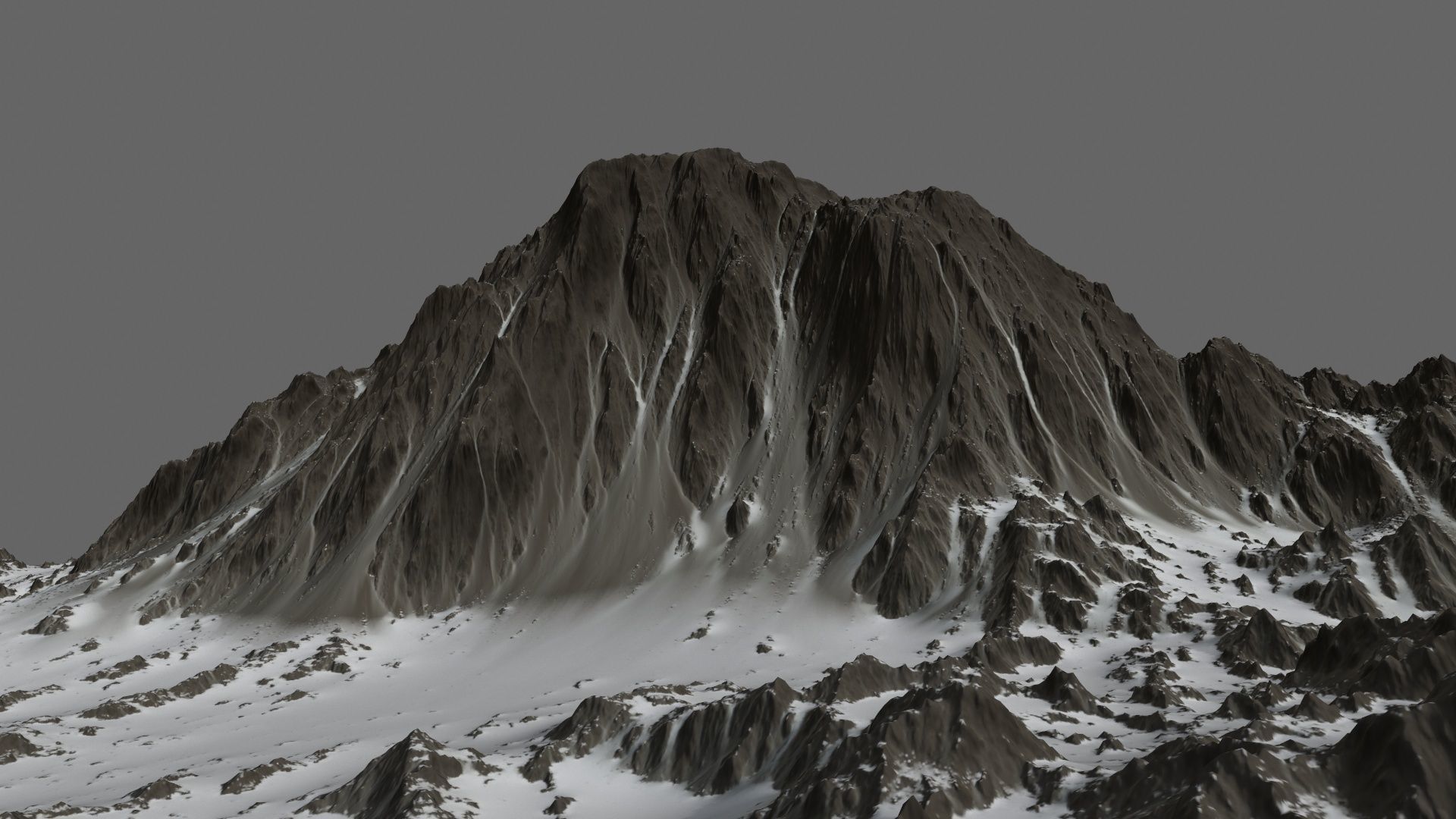 Snow Mountain Low-poly 3D model_4