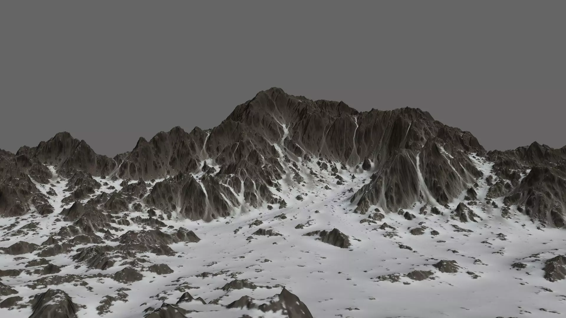 Snow Mountain Low-poly 3D model_0