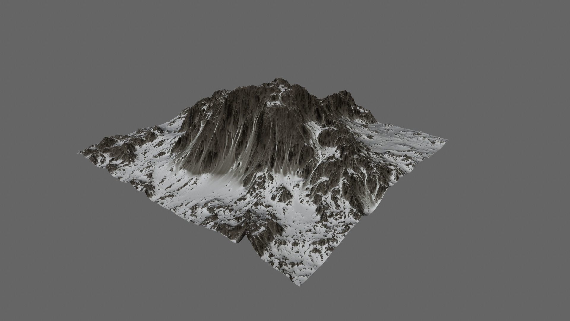 Snow Mountain Low-poly 3D model_9