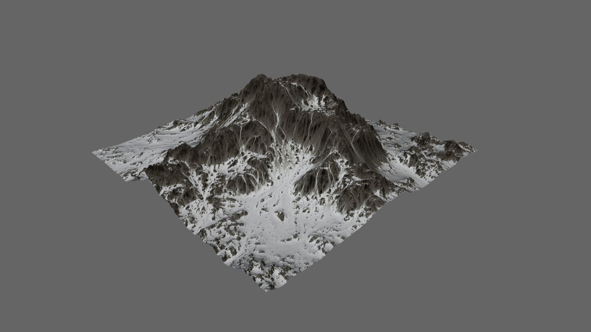 Snow Mountain Low-poly 3D model_12