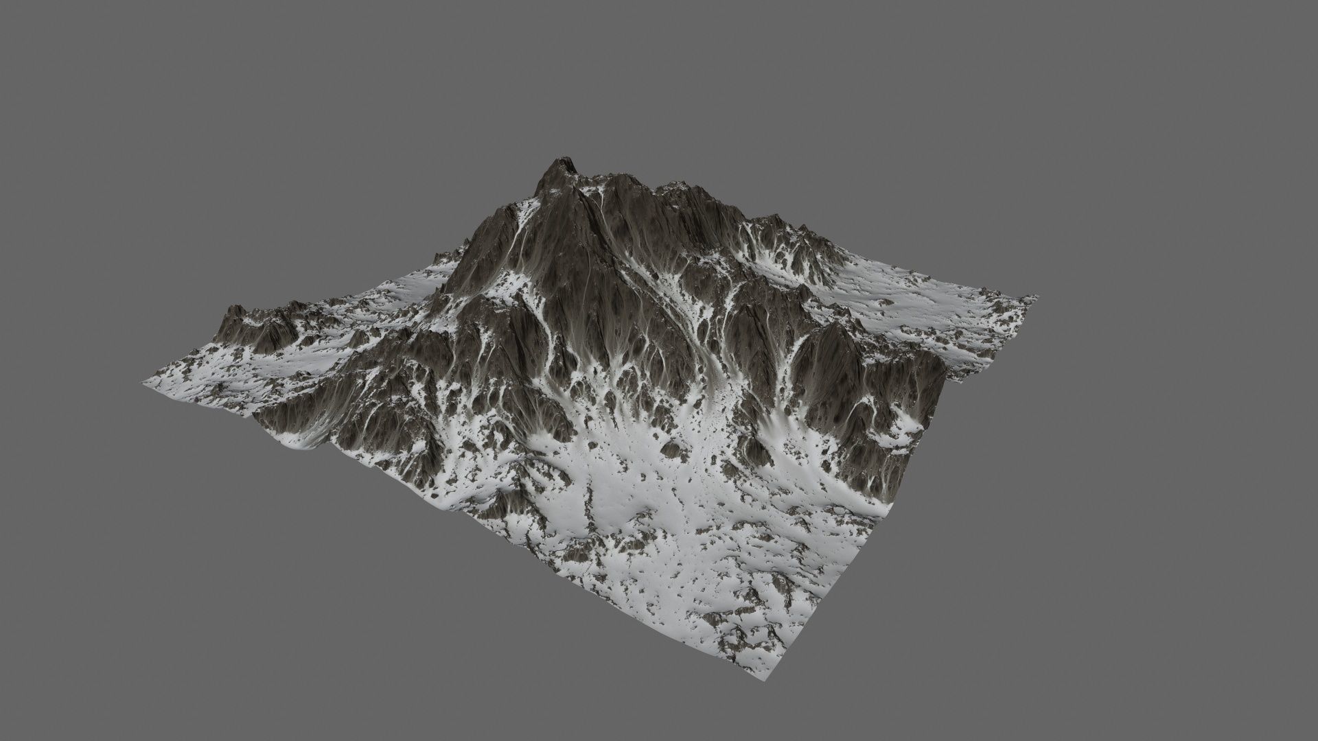 Snow Mountain Low-poly 3D model_7