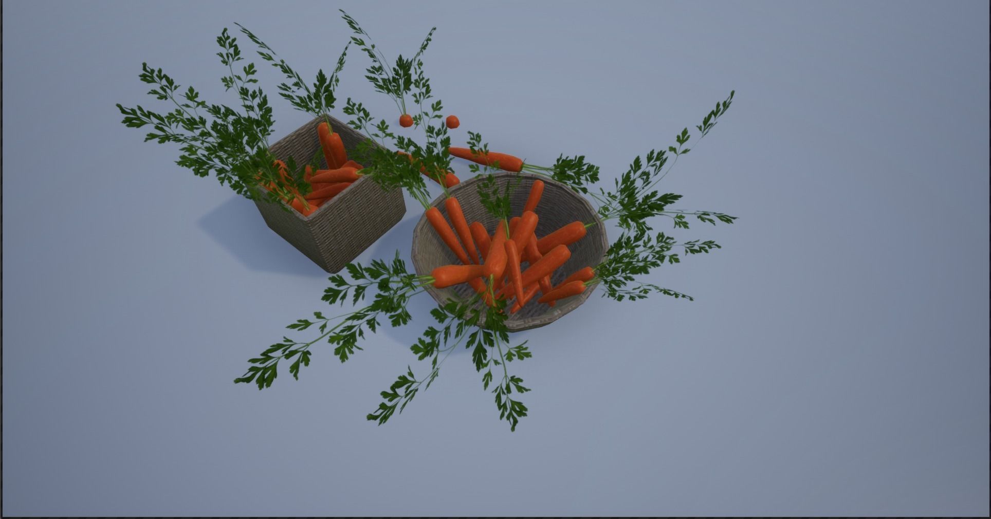 Carrots and Baskets Full of Carrots Low-poly 3D model_8