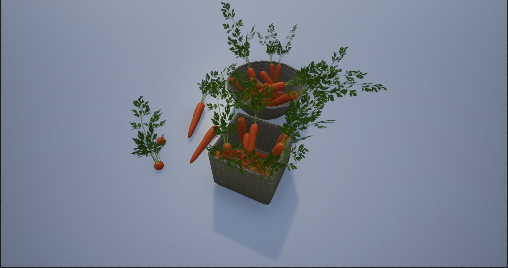 Carrots and Baskets Full of Carrots Low-poly 3D model_6