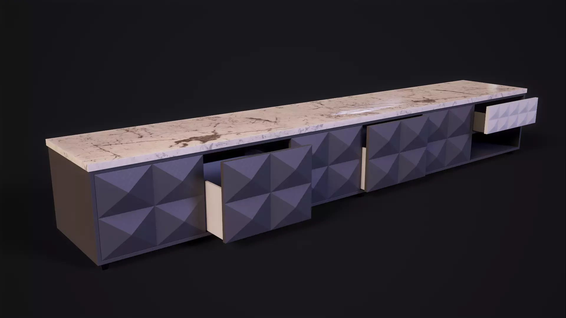 TV Unit Low-poly 3D model