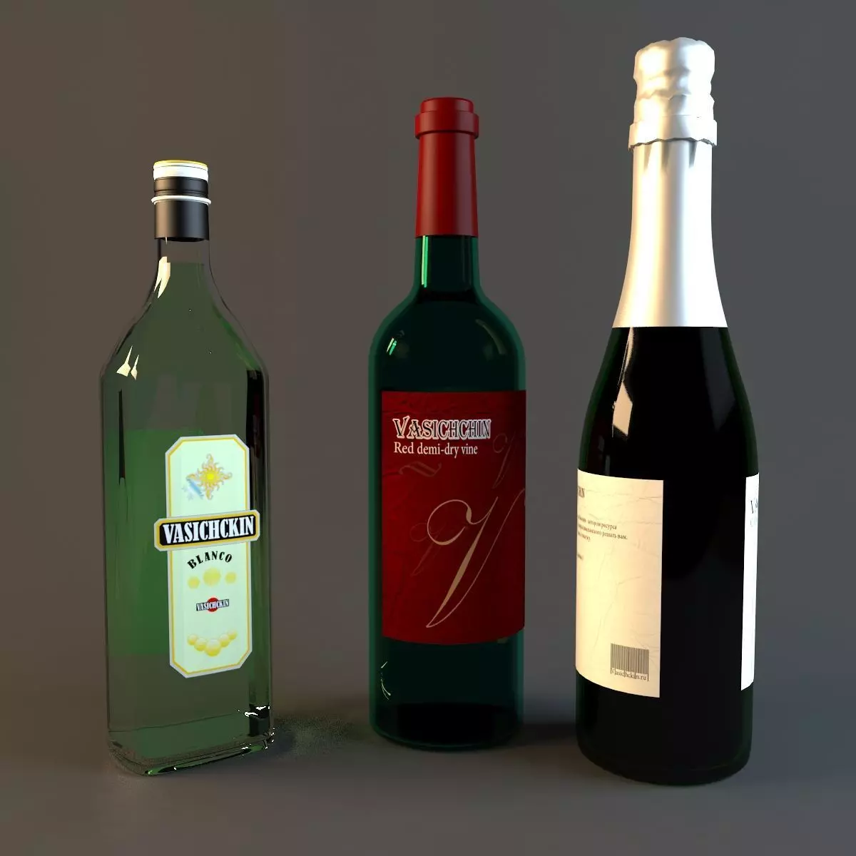 alcohol bottle 3D model_0