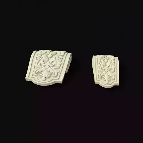 2 pilasters ornate design 3D model
