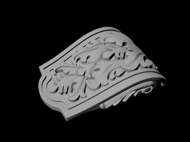 2 pilasters ornate design 3D model_1