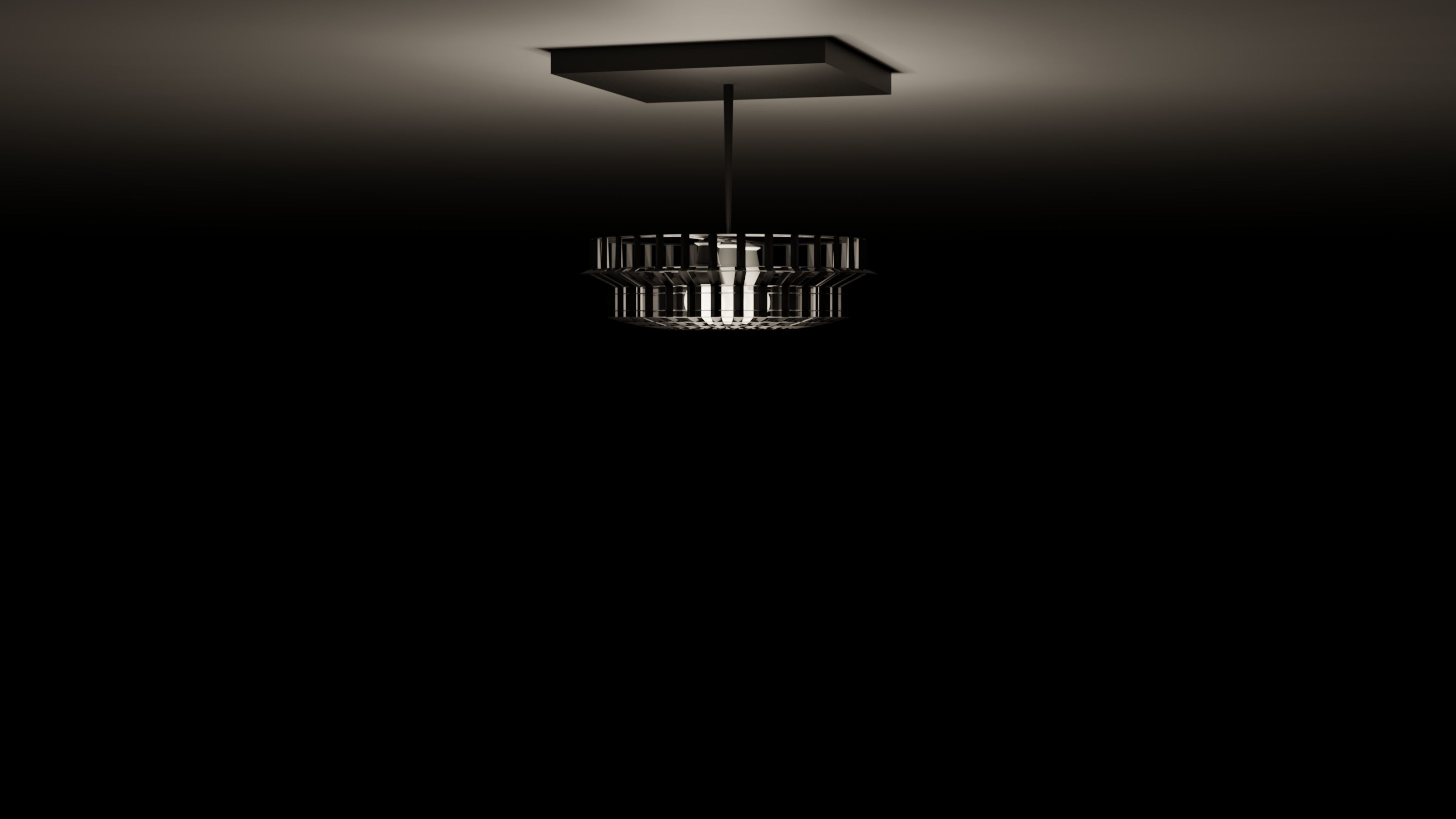 Modern Matte Black Framed Chandelier 3D model_3