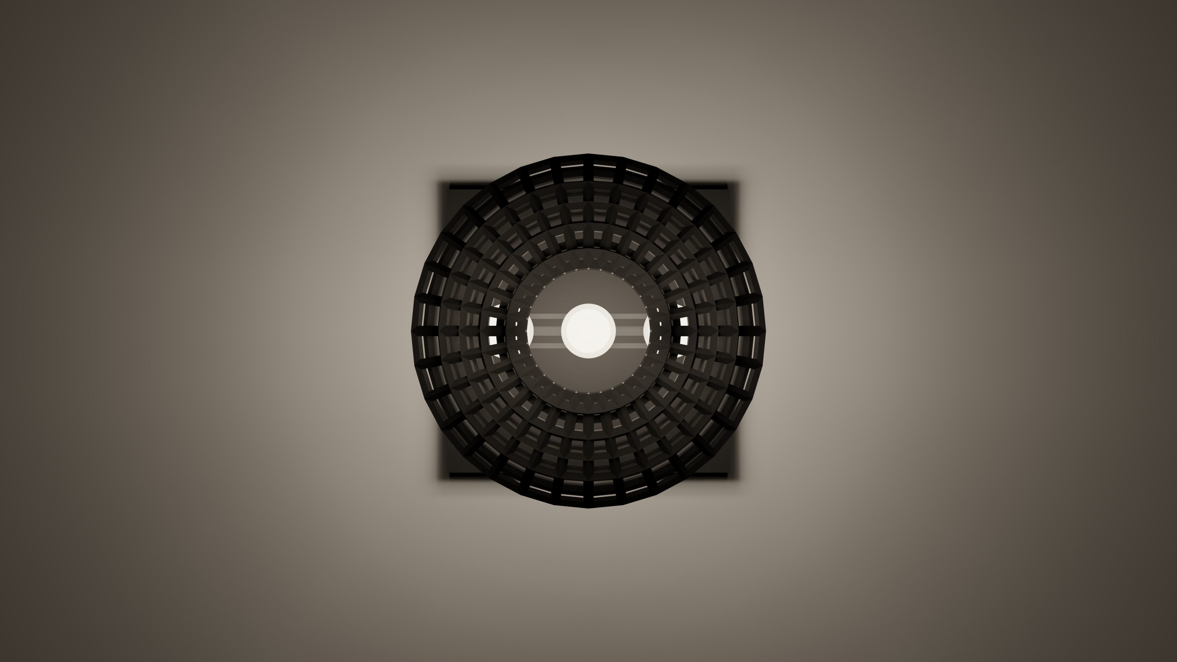 Modern Matte Black Framed Chandelier 3D model_1