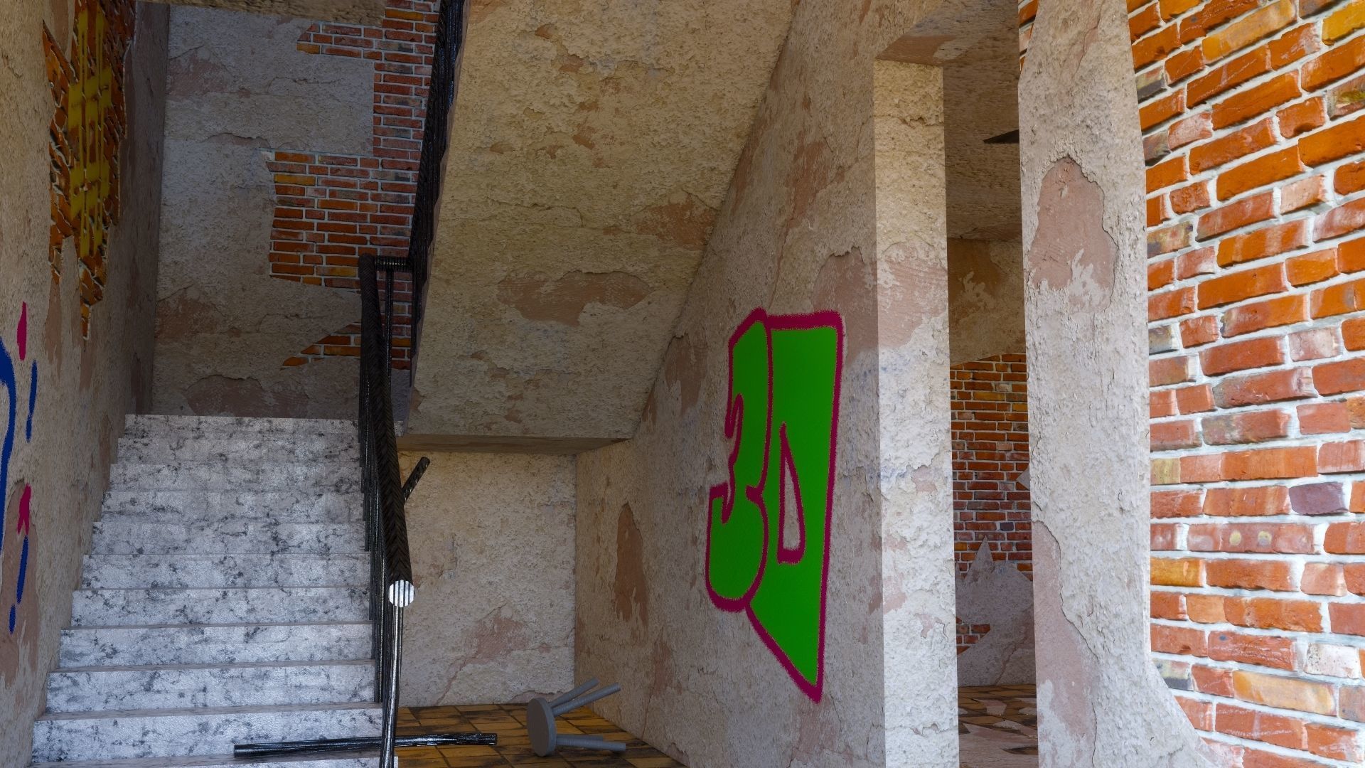 ABANDONED HOUSE Low-poly 3D model_30