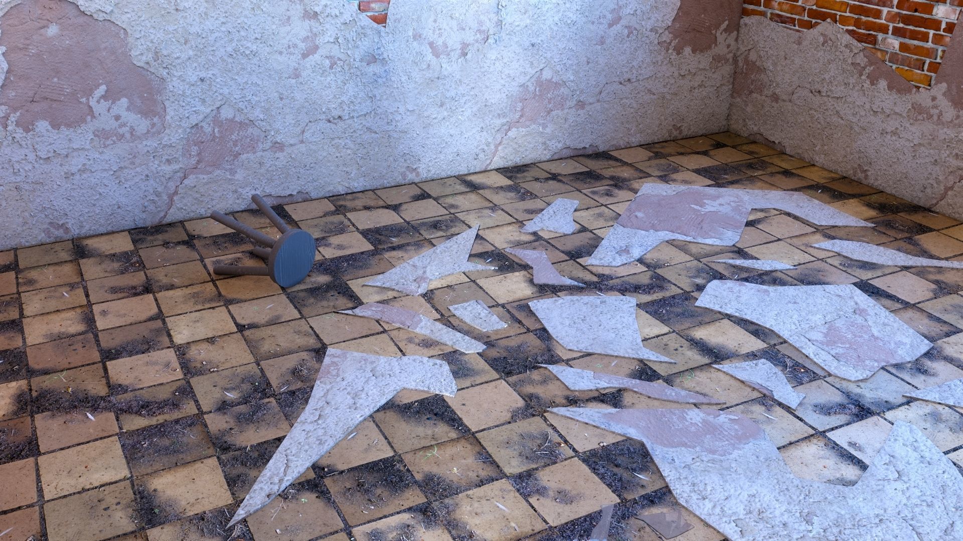 ABANDONED HOUSE Low-poly 3D model_8