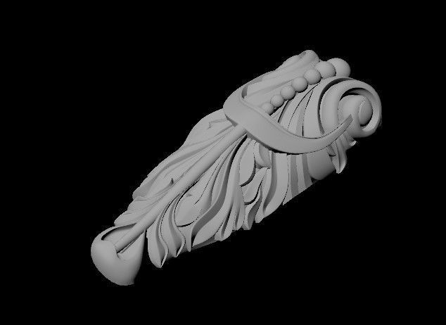 pilaster ornately carved piece of art 3D model_1