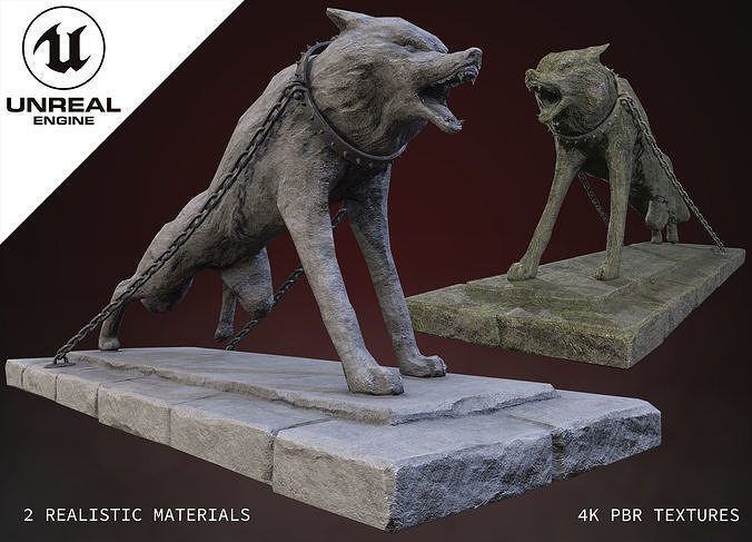 Stone Wolf Low-poly 3D model