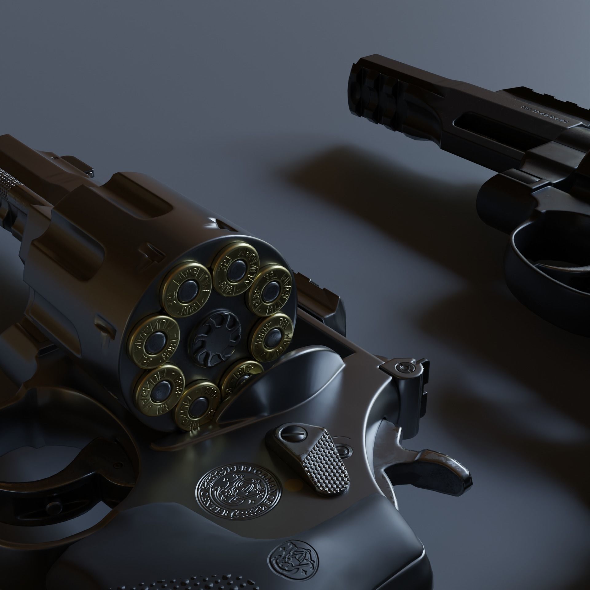 Revolver R8 Magnum Textured 3d model Game-ready Low poly Low-poly 3D model_8