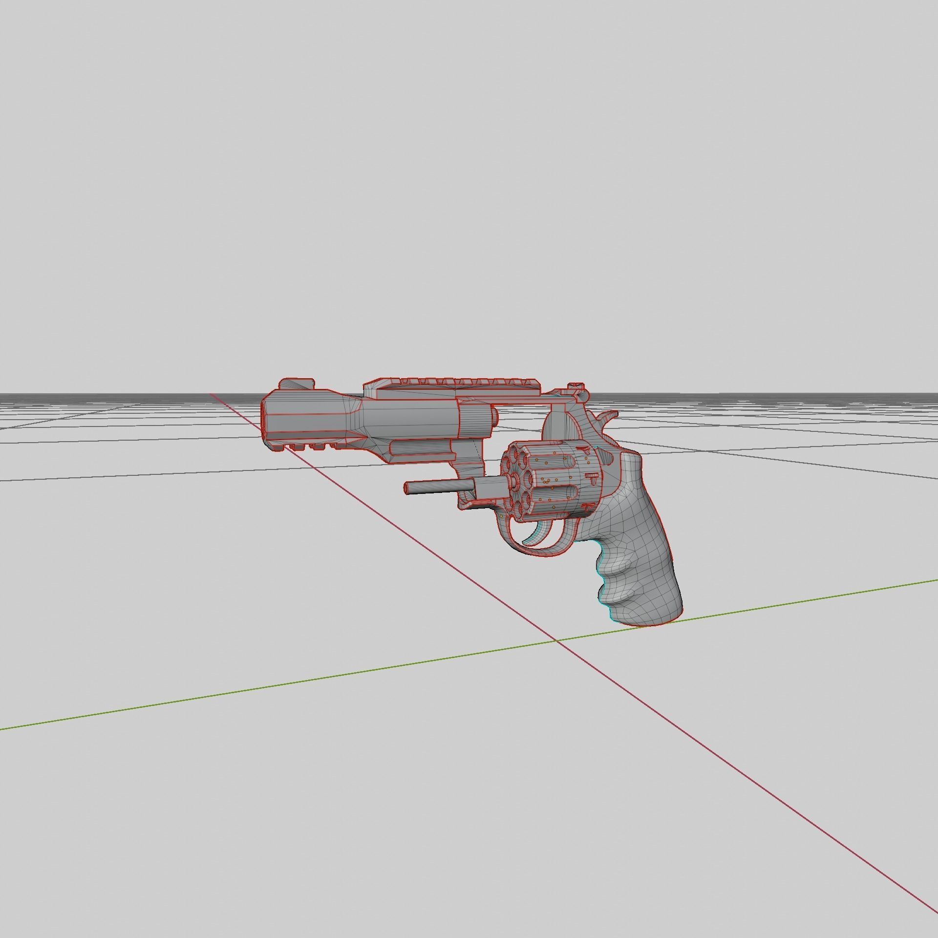 Revolver R8 Magnum Textured 3d model Game-ready Low poly Low-poly 3D model_11