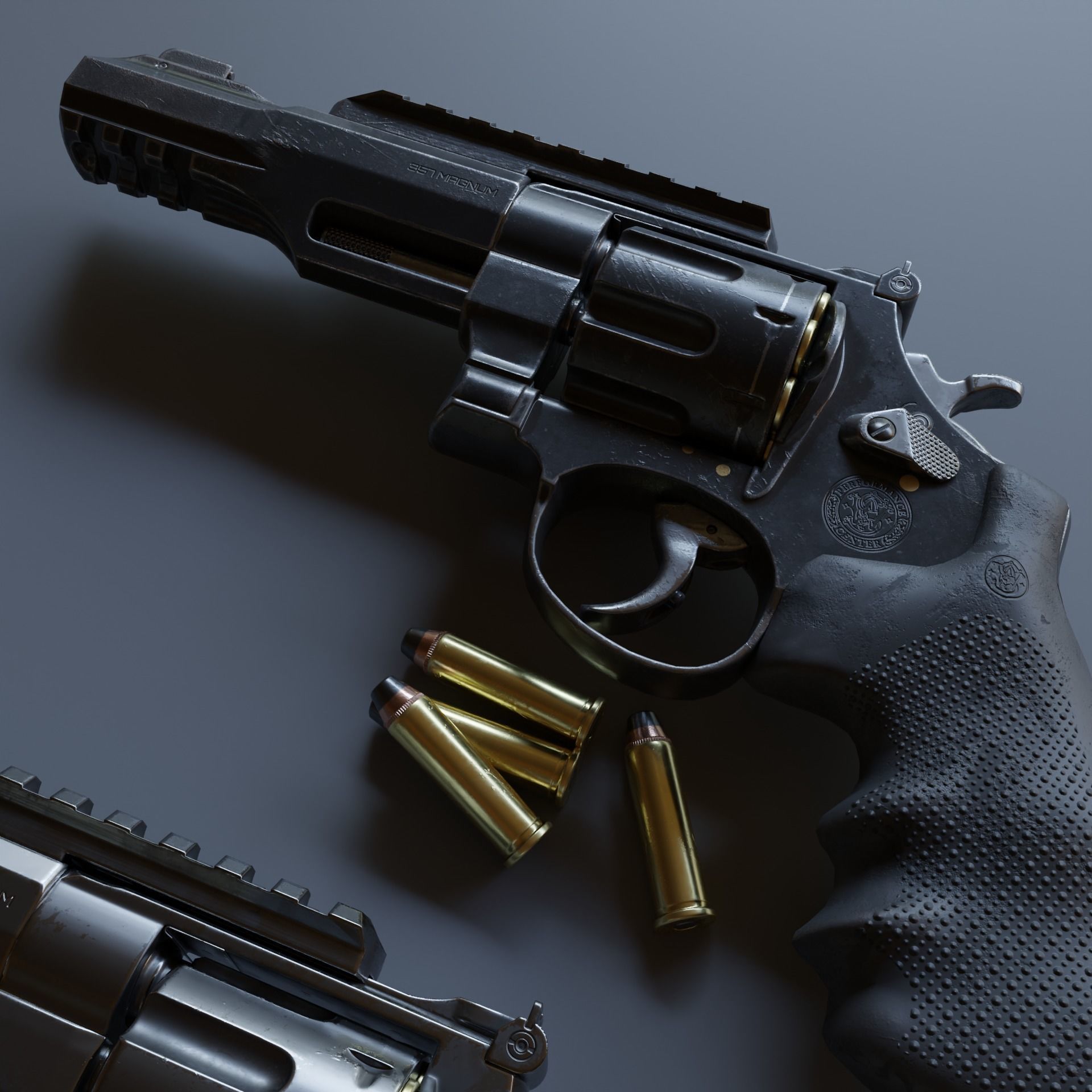 Revolver R8 Magnum Textured 3d model Game-ready Low poly Low-poly 3D model_2