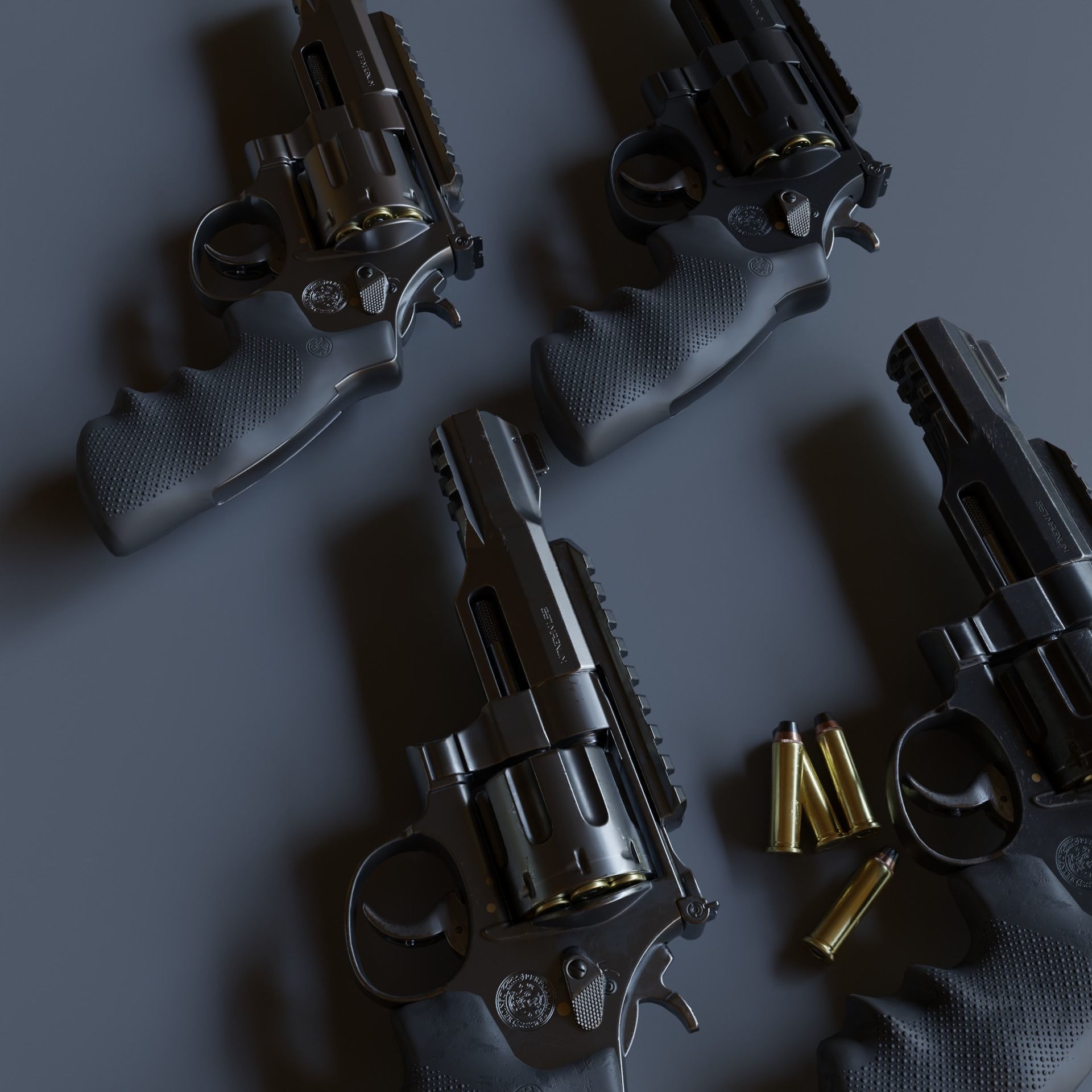 Revolver R8 Magnum Textured 3d model Game-ready Low poly Low-poly 3D model_1