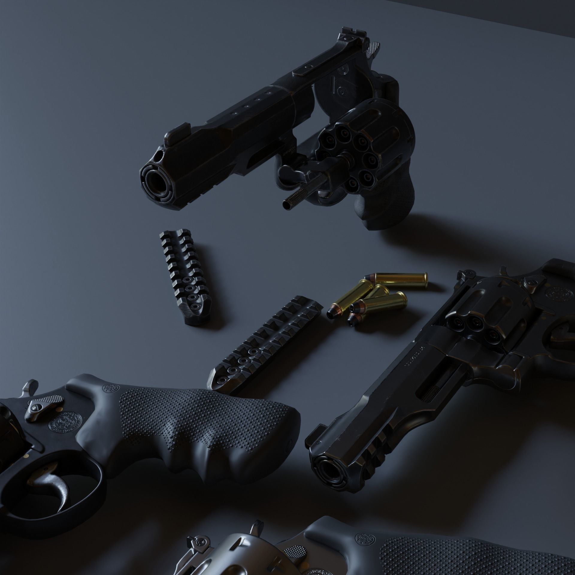Revolver R8 Magnum Textured 3d model Game-ready Low poly Low-poly 3D model_9