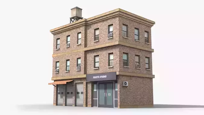 Apartment Building x1 Low-poly 3D model
