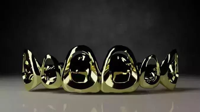  Grillz - gold teeth 3D model