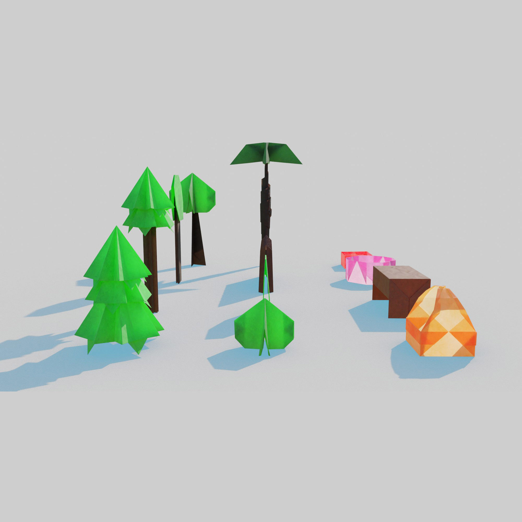 Origami Pack Low-poly 3D model_7