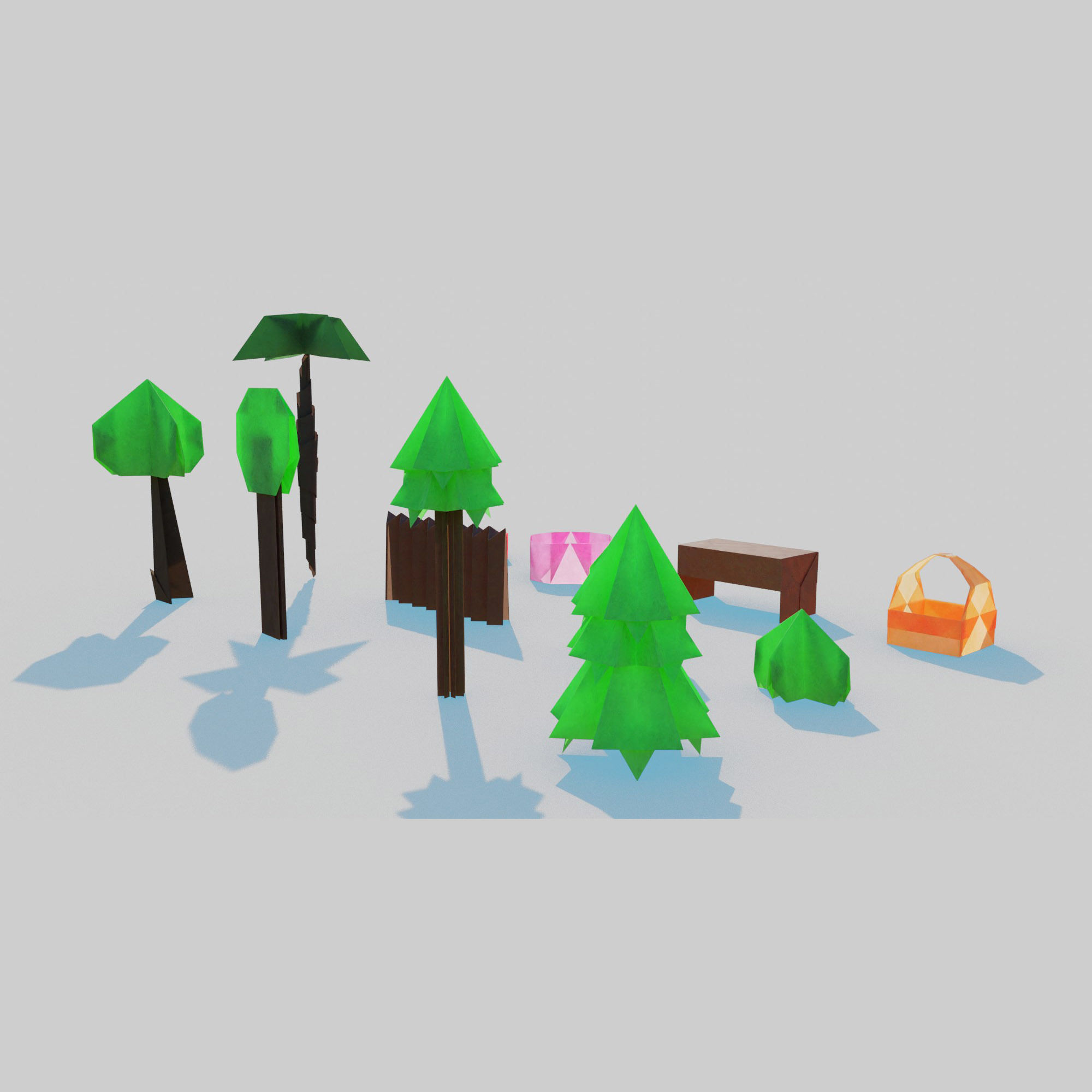 Origami Pack Low-poly 3D model_6