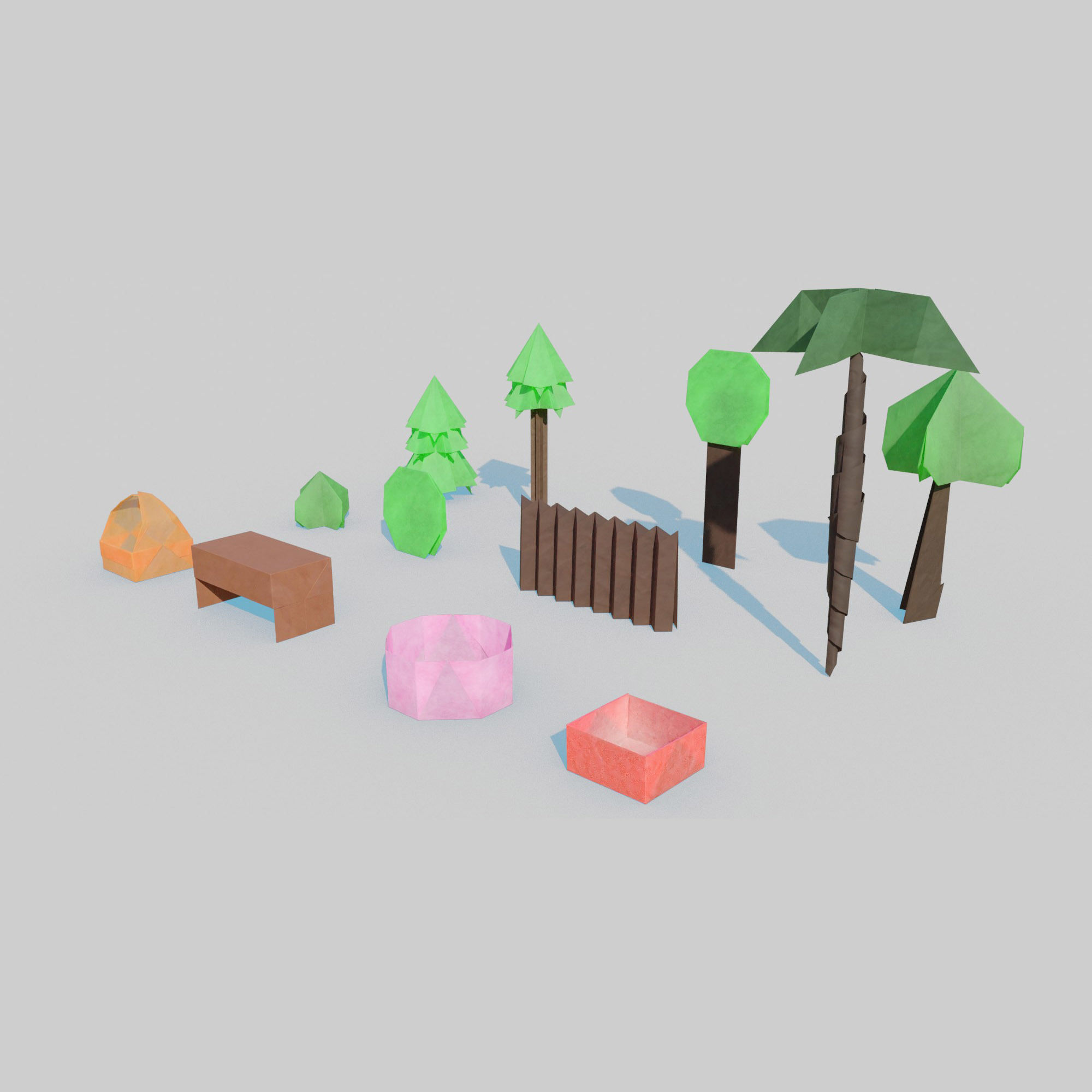 Origami Pack Low-poly 3D model_2