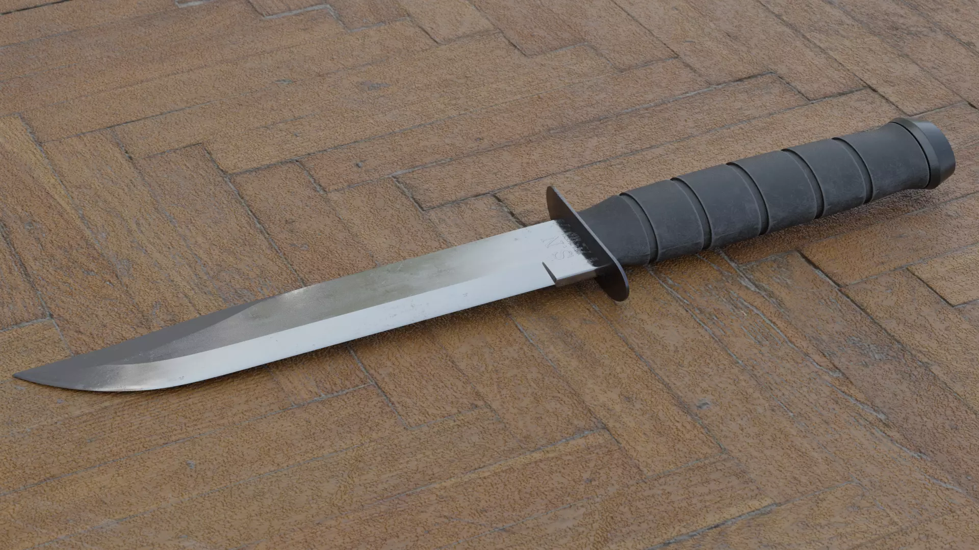 Combat Knife USMC KA-BAR 3D model