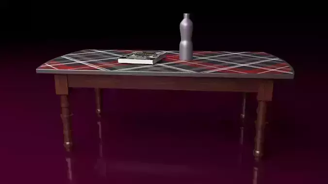 Table coffee with plaid pattern