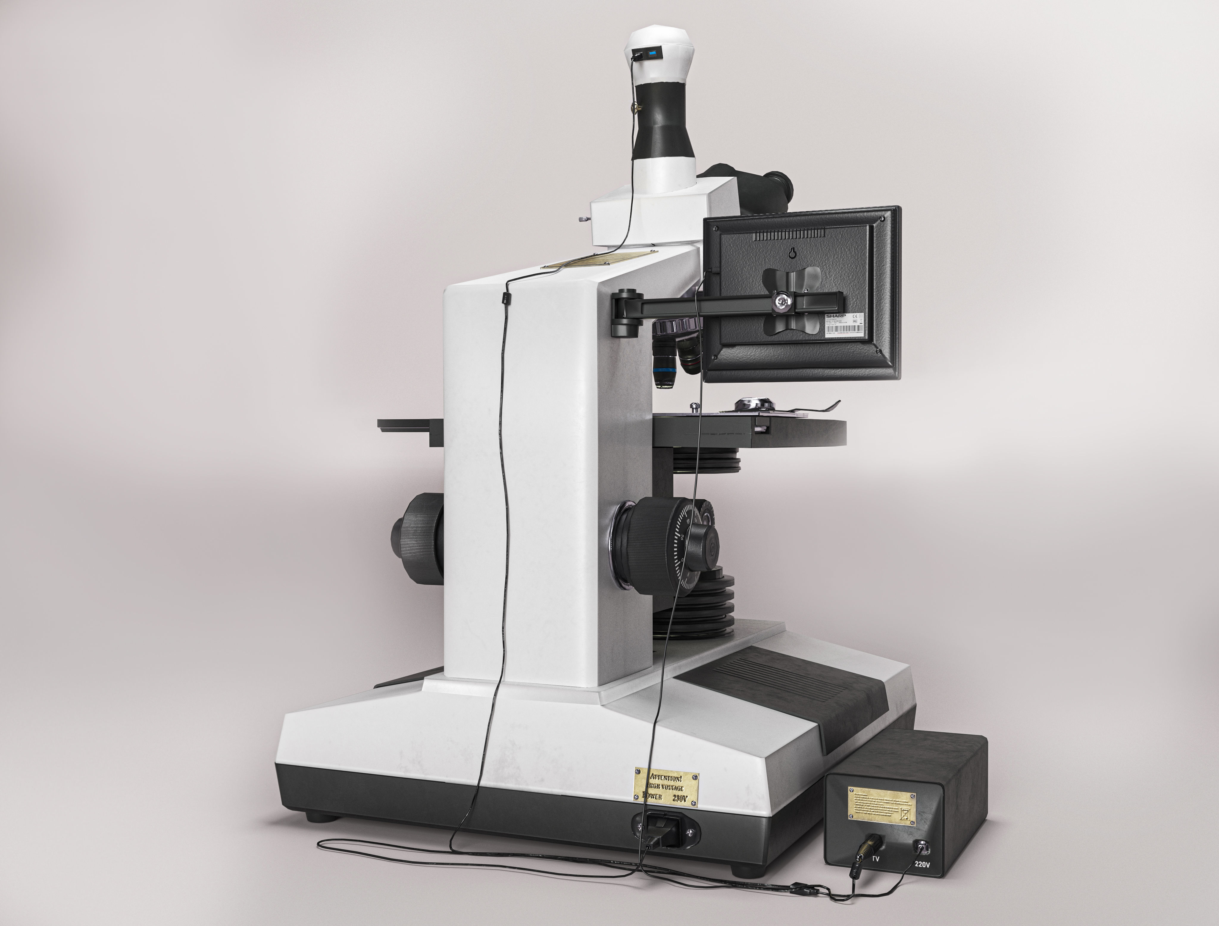 Laboratory Microscope Low Poly PBR Low-poly 3D model_7