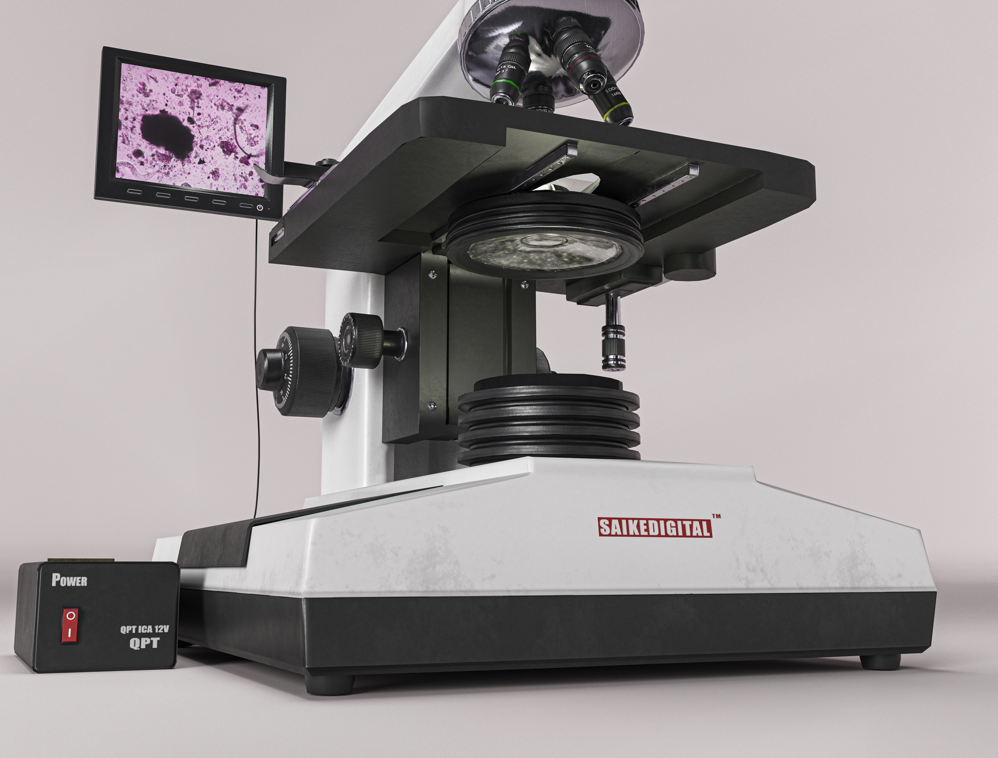 Laboratory Microscope Low Poly PBR Low-poly 3D model_6