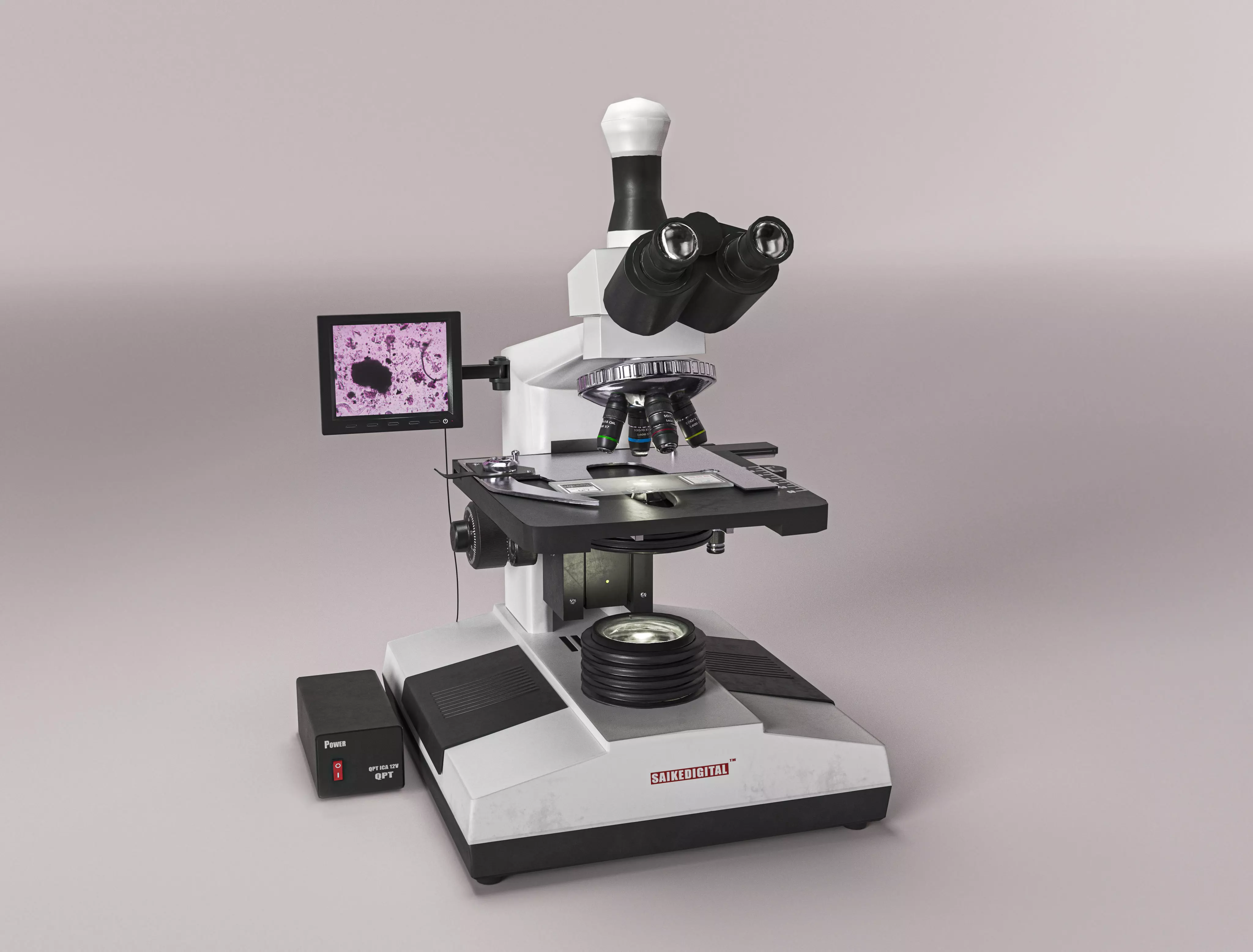 Laboratory Microscope Low Poly PBR Low-poly 3D model_0