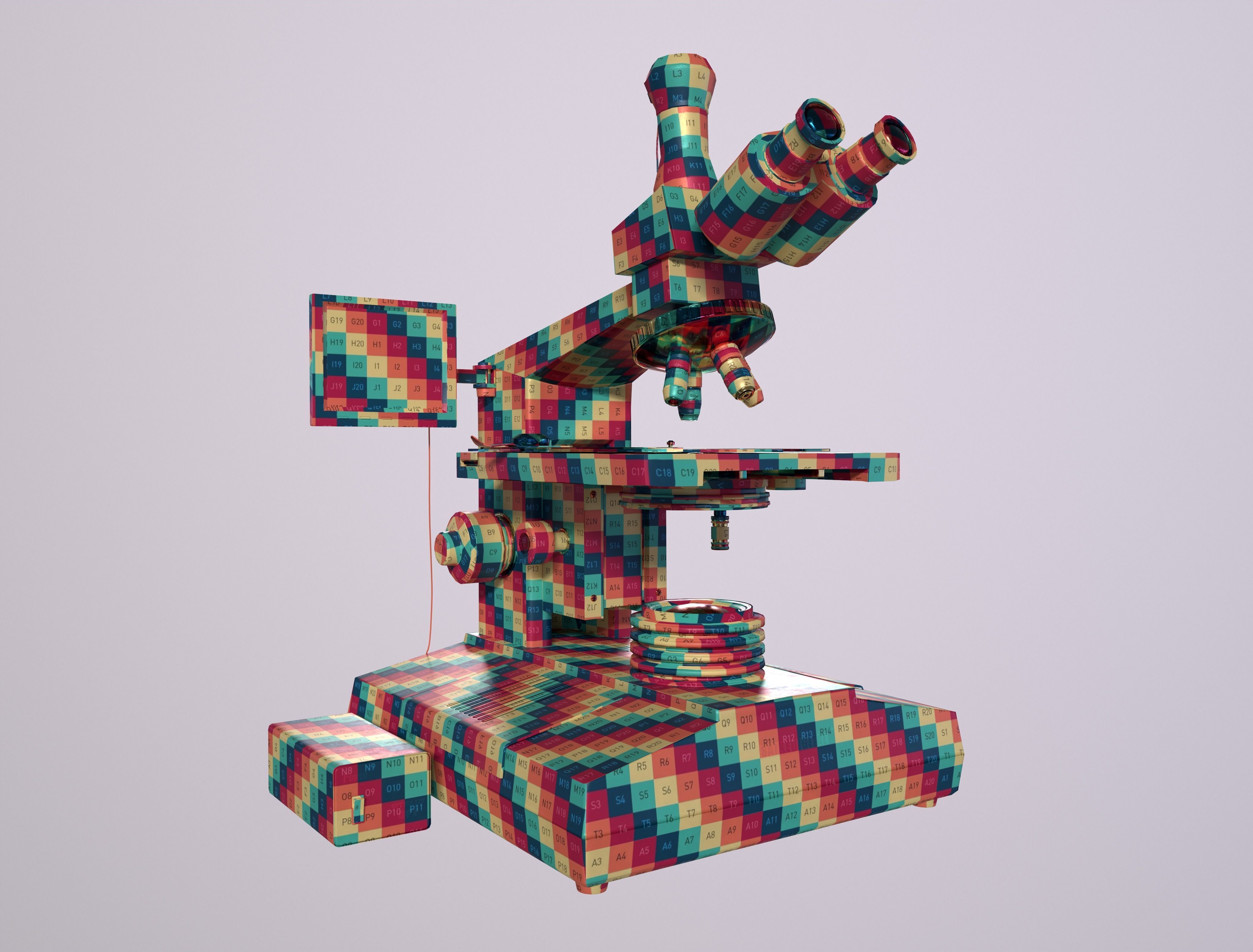 Laboratory Microscope Low Poly PBR Low-poly 3D model_11