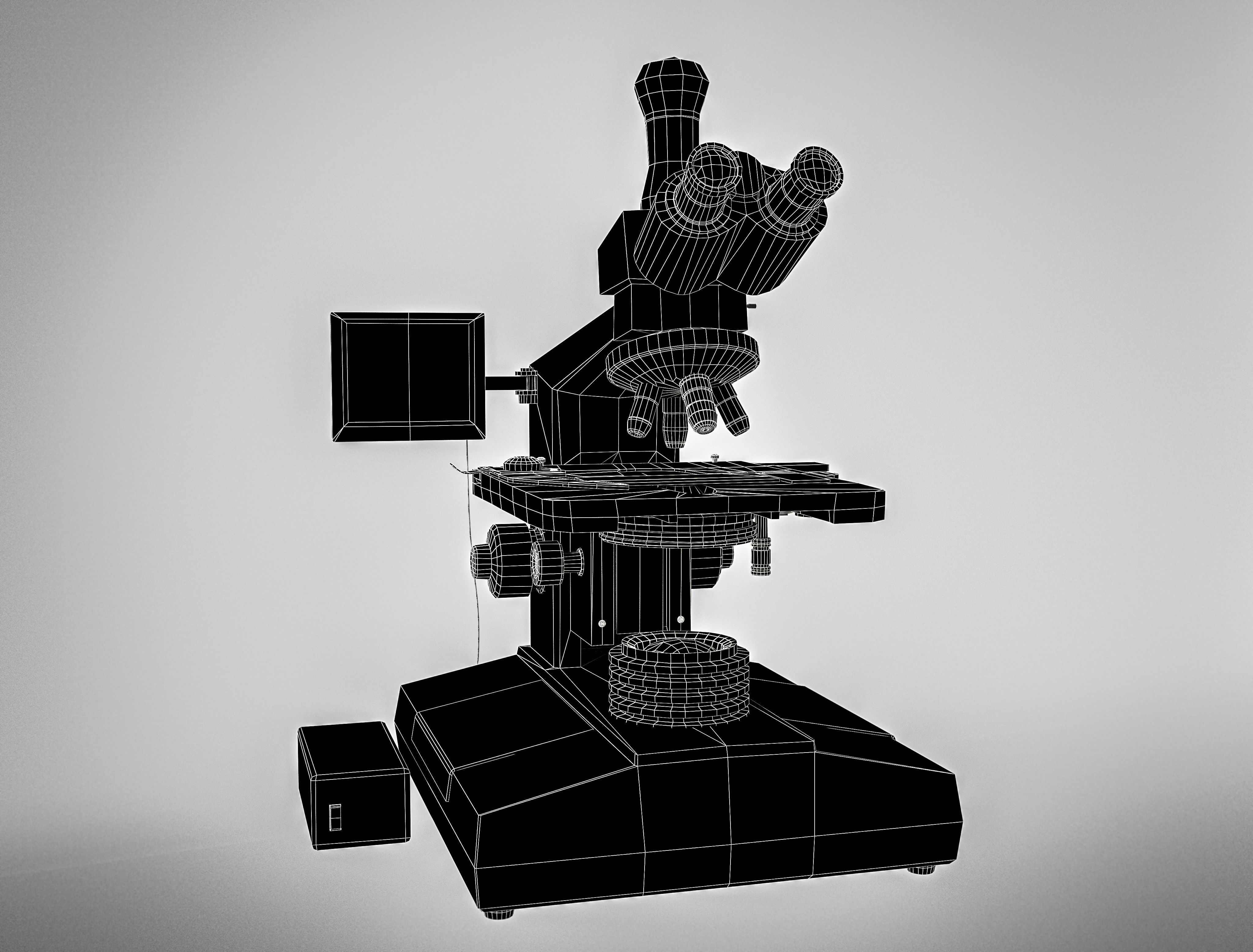 Laboratory Microscope Low Poly PBR Low-poly 3D model_10