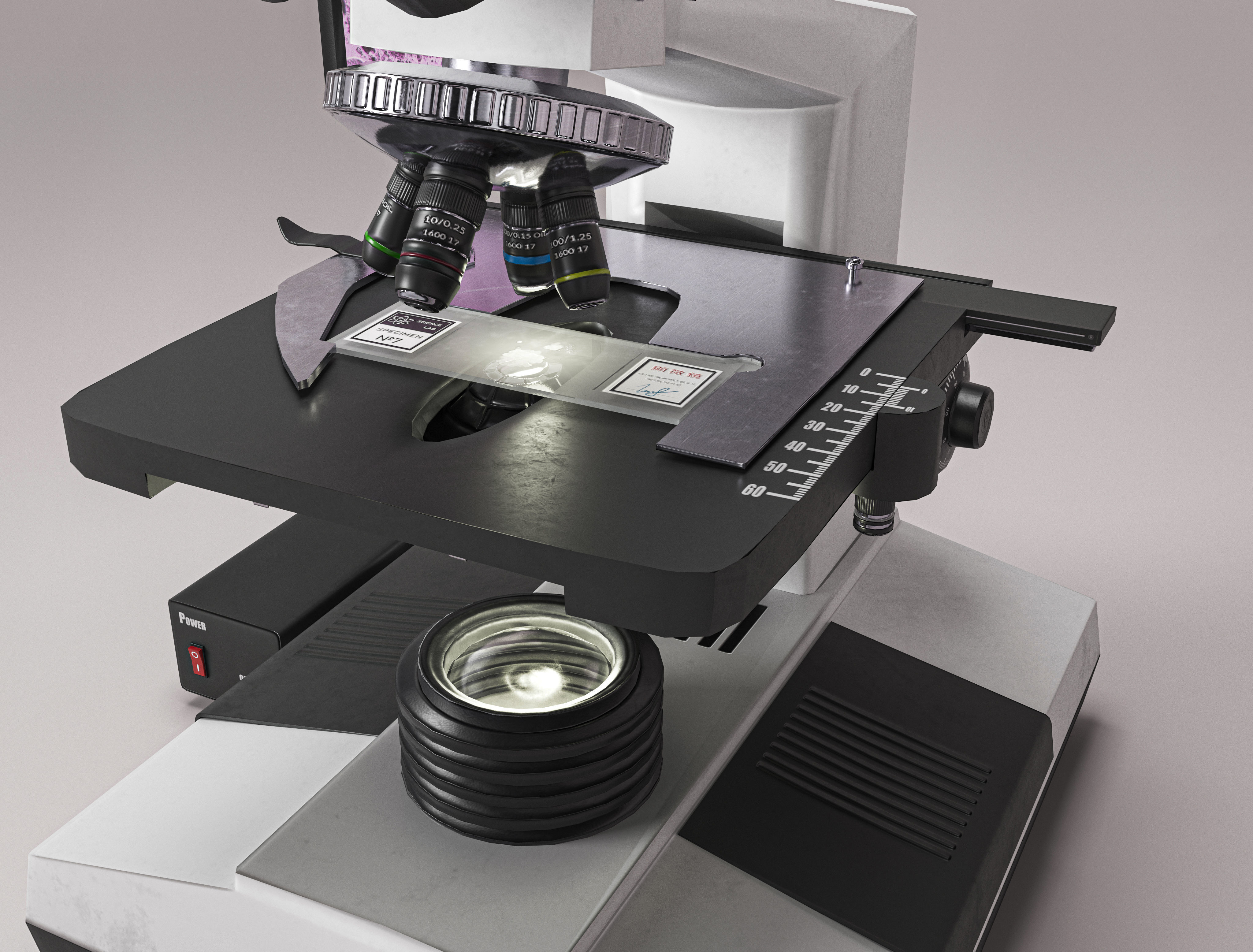 Laboratory Microscope Low Poly PBR Low-poly 3D model_4