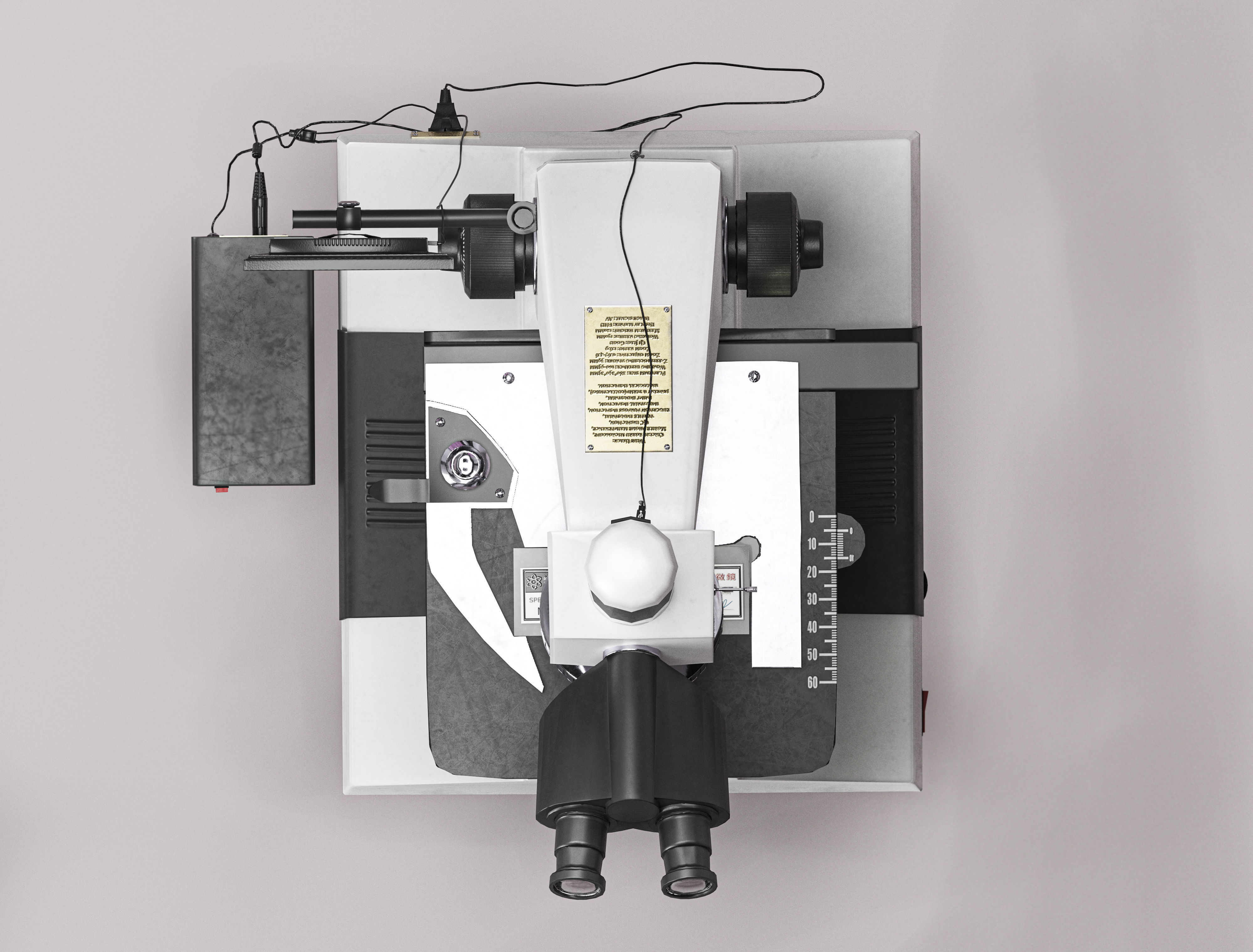 Laboratory Microscope Low Poly PBR Low-poly 3D model_9