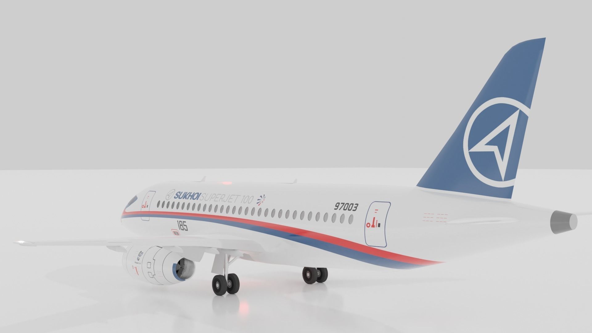 Sukhoi Superjet SSJ100 - Prototype 3 Livery Low-poly 3D model_1