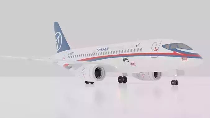 Sukhoi Superjet SSJ100 - Prototype 3 Livery Low-poly 3D model