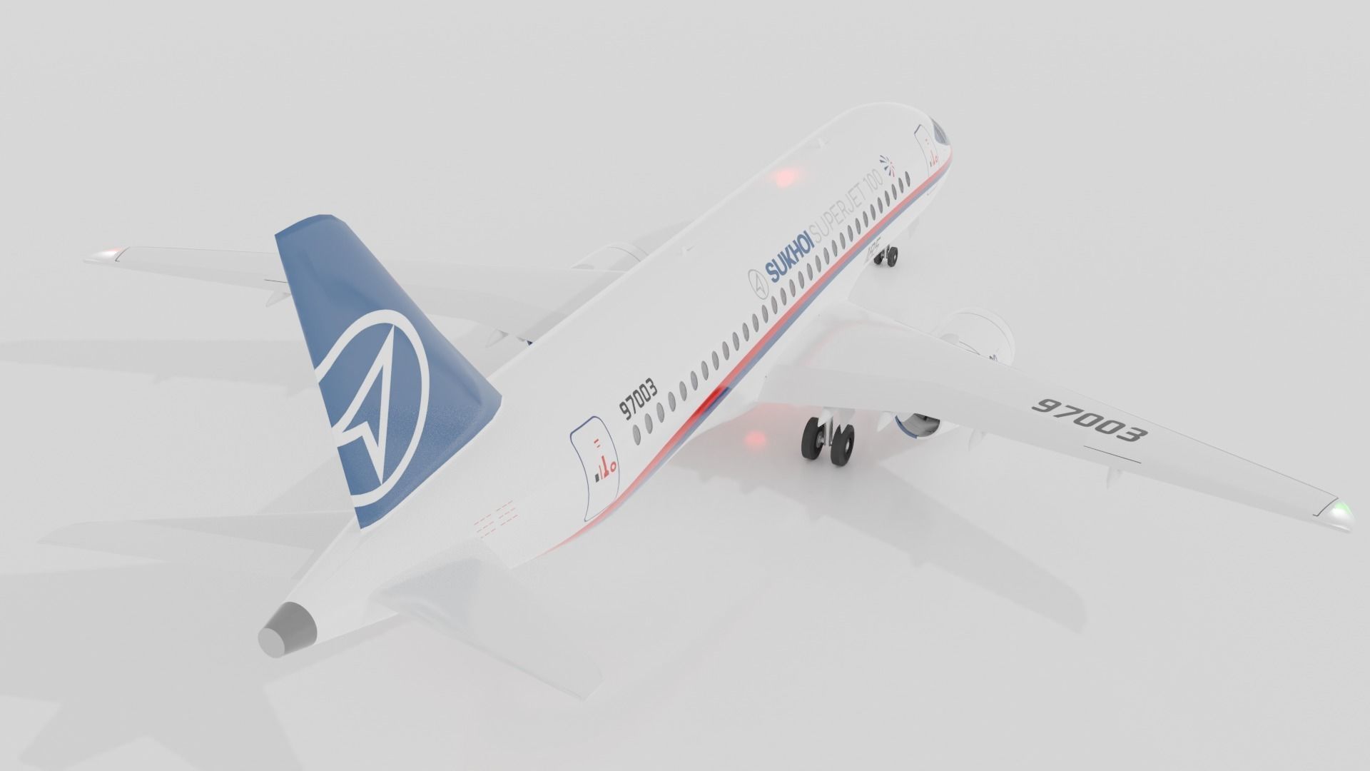 Sukhoi Superjet SSJ100 - Prototype 3 Livery Low-poly 3D model_2
