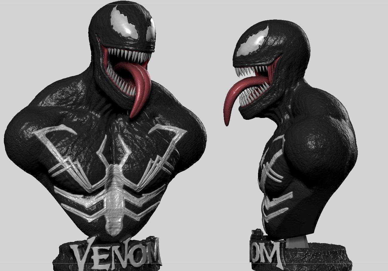 Venom Bust 3D print model_17