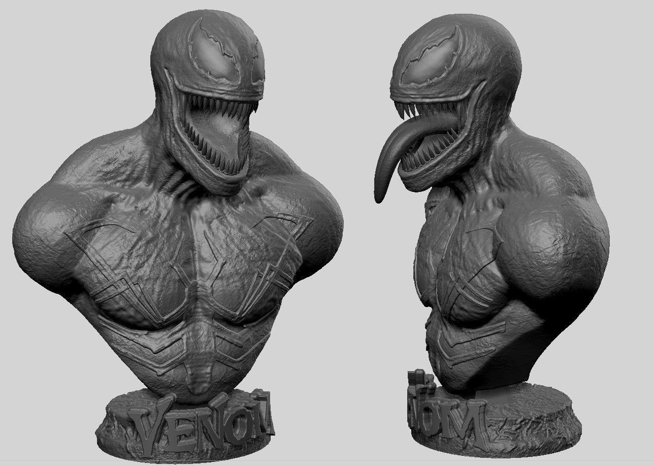 Venom Bust 3D print model_26