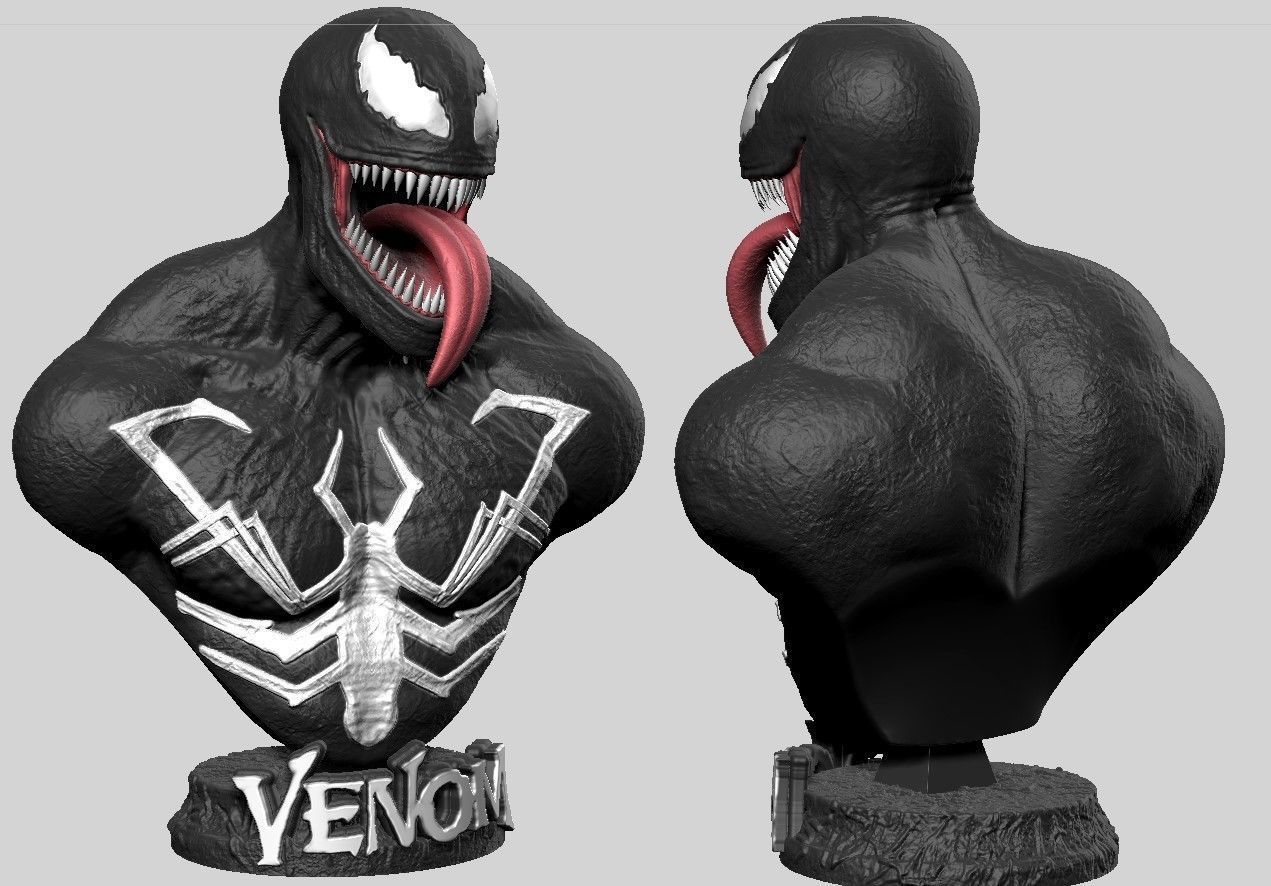 Venom Bust 3D print model_2