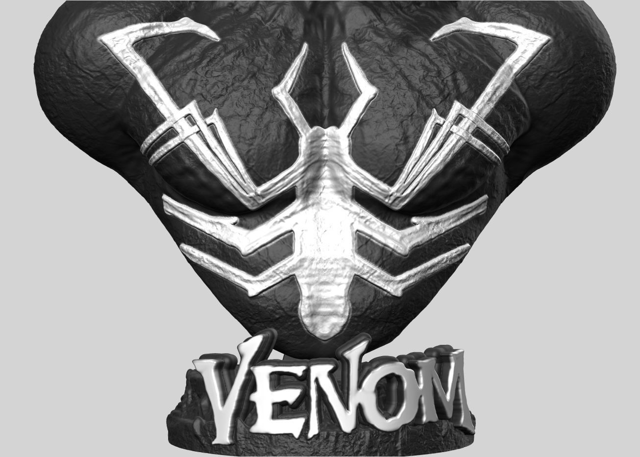 Venom Bust 3D print model_9
