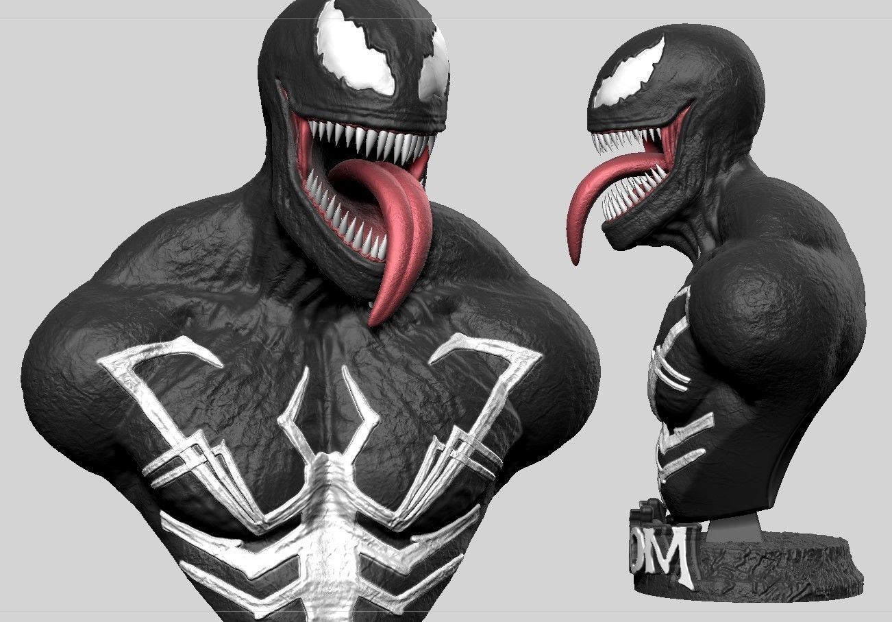 Venom Bust 3D print model_1