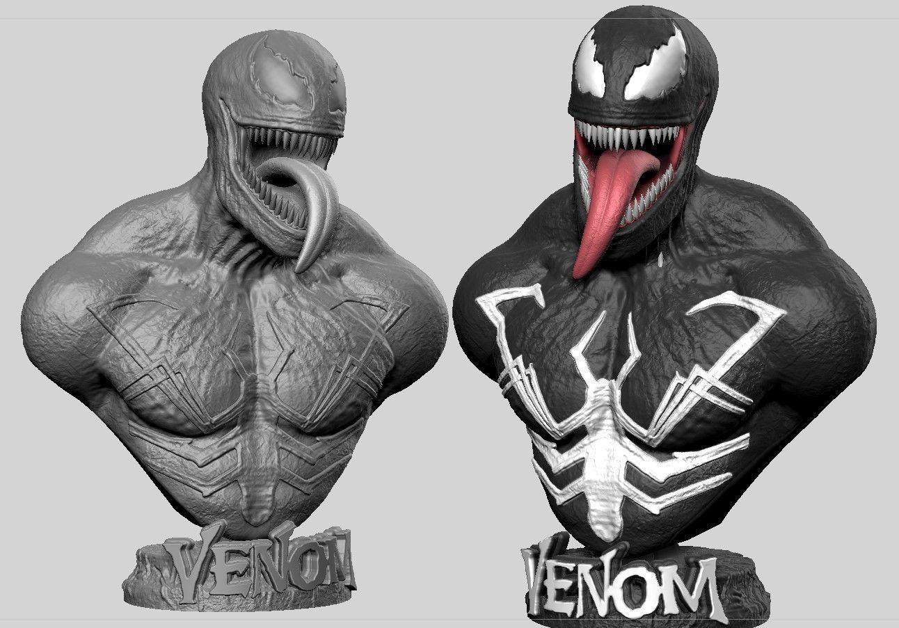 Venom Bust 3D print model_6