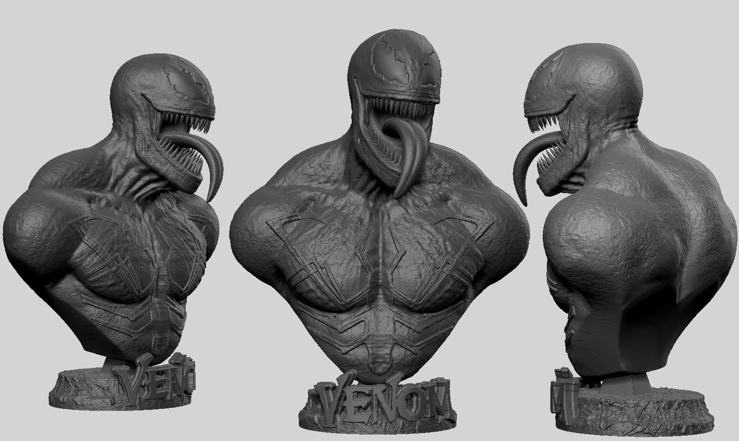 Venom Bust 3D print model_25